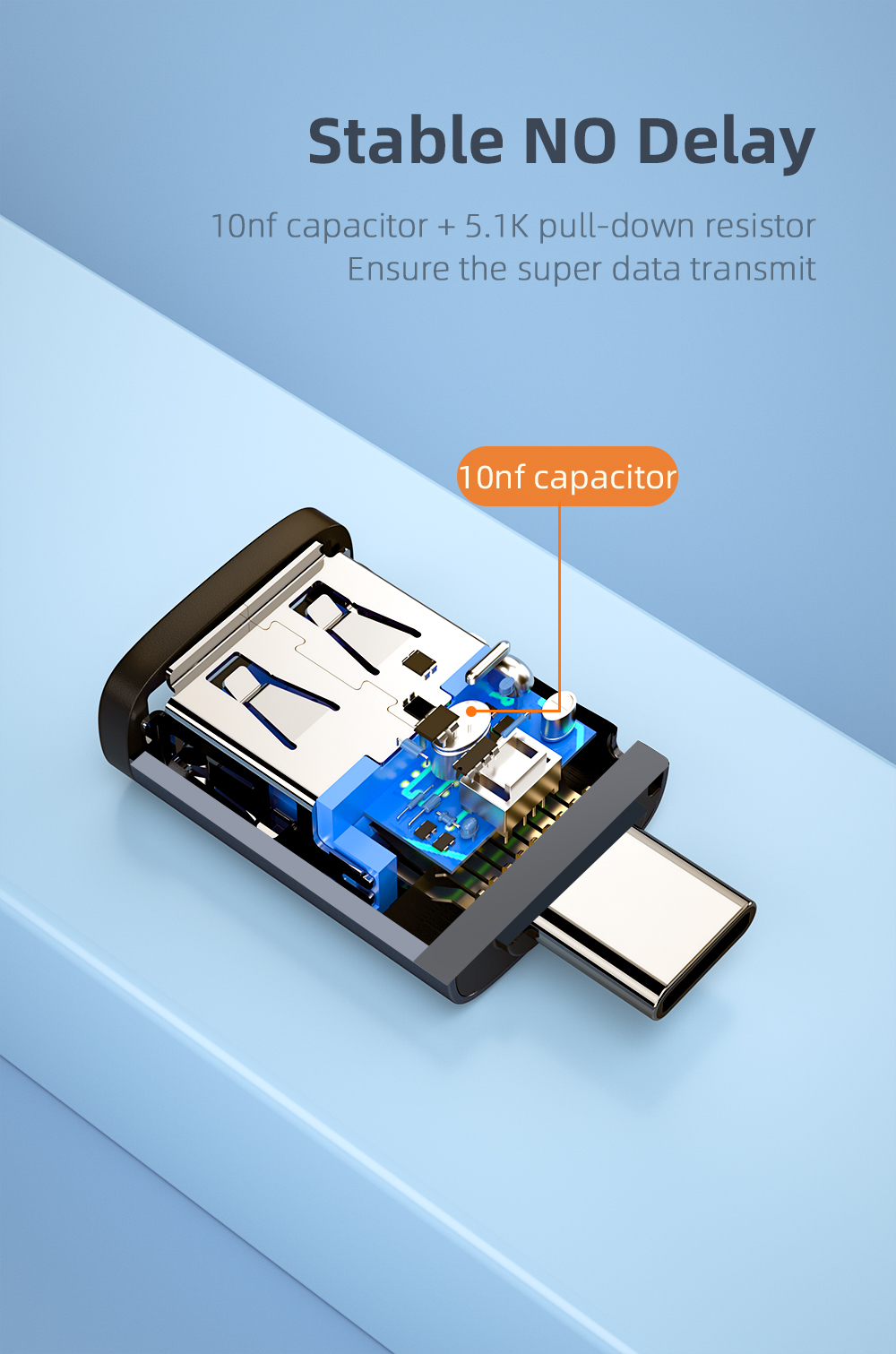 Type C OTG Adaptor To USB 3.0 Adapter 5Gbps Data Transfer OTG Adapter