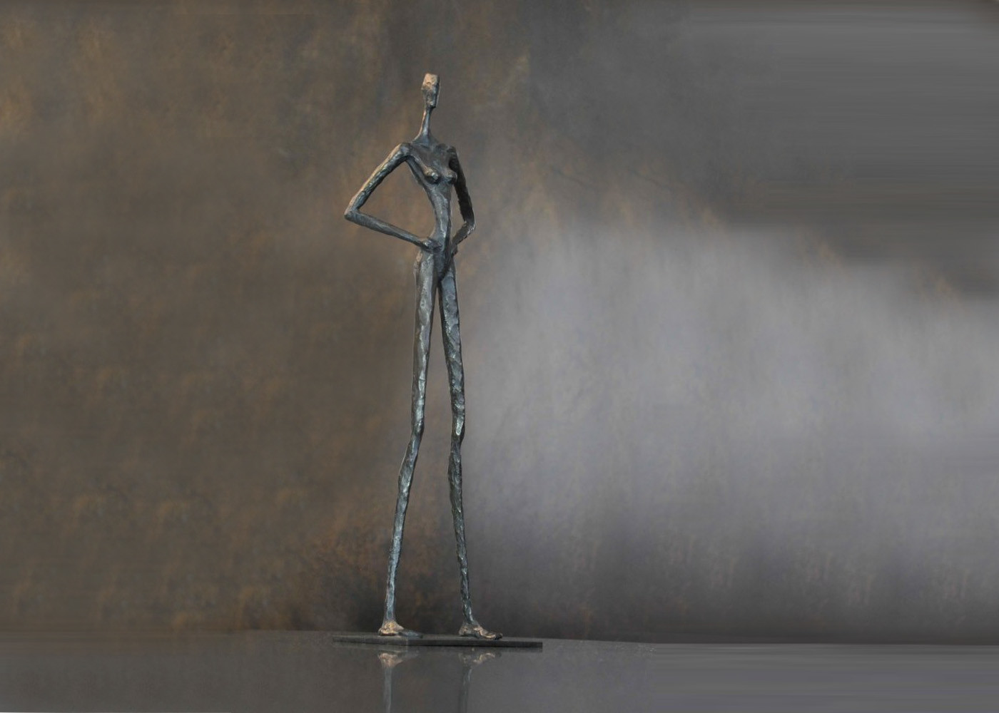 Contemporary Female Mannequin Bronze Statue For Outdoor Public Decorative