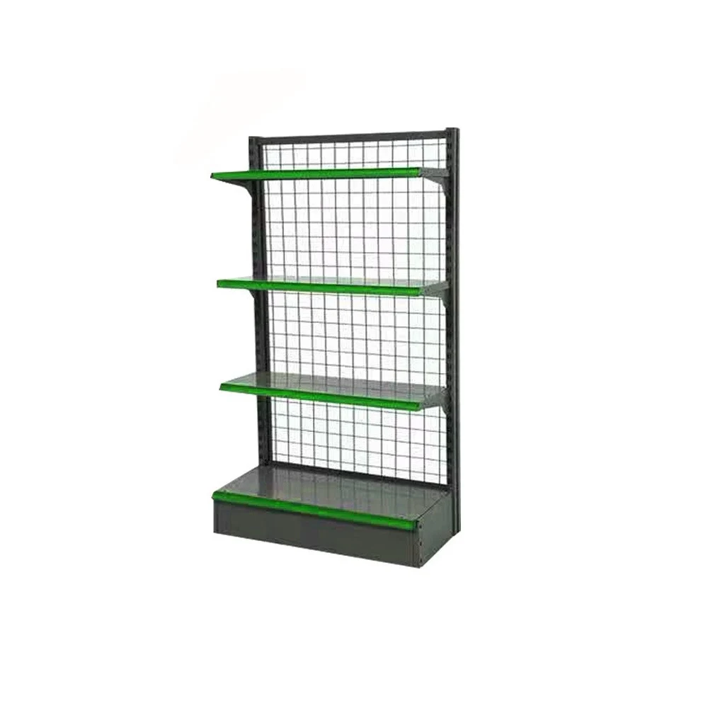 shelves system gondola supermarket equipment steel single side rack for supermarket shop exhibit shelf gondola motor hoist