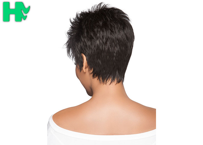 Short Brown Fiber Sythetic Hair Wig Style African American Short Straight Wig
