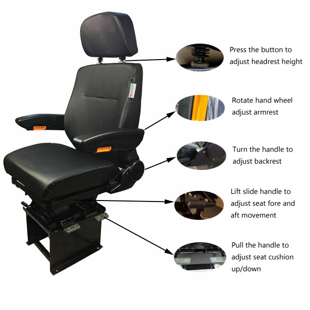 Static Construction Machinery Railway Maintenance Vehicle Driver Seat