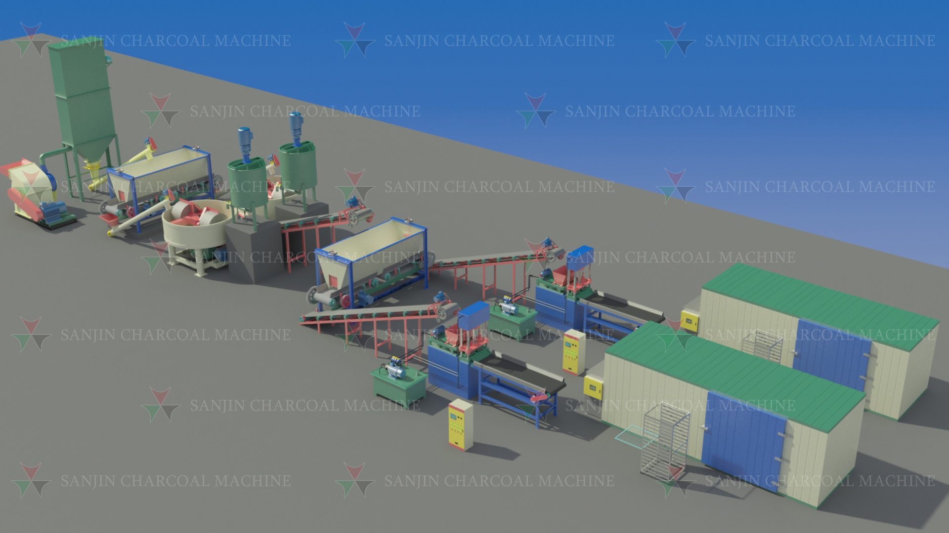 Smoke Free Hydraulic Charcoal Press Machine 350pcs/Min