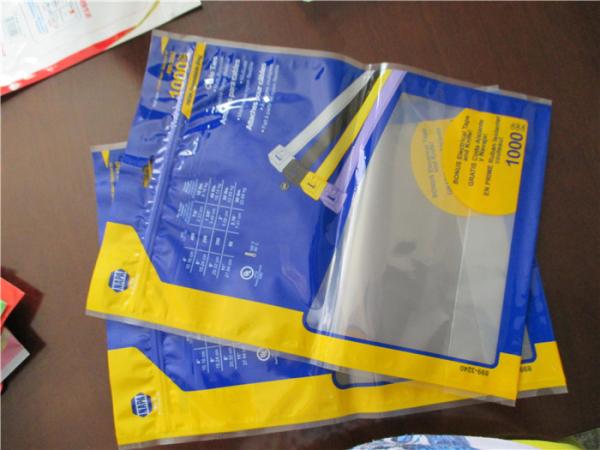 Puncture Resistance Stand Up Resealable Bags , SGS Non Leakage Grip Seal Stand