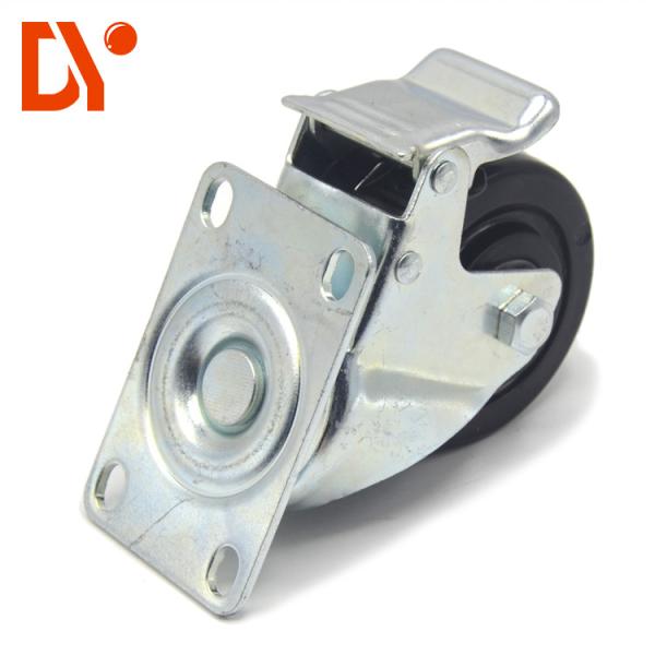 Cheap Flat Industrial Caster Wheels Anti Static Black Color 100kg Loading Capacity for sale