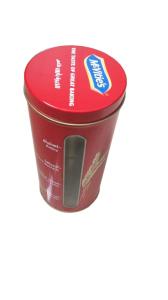 Quality Delicious Times Begin Metal Tin Container With Window On The Body wholesale