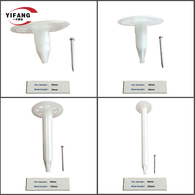 60mm Fixing HDPE Xps Foam Board Fasteners / Anchors For Insulation Wall
