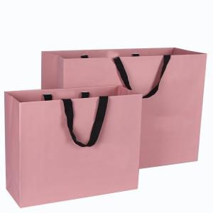 Quality Pink Color Cardboard Bag Laminated Printed Luxury For Shopping / Gift wholesale
