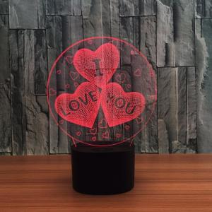 Quality Indoor Acrylic 3D LED Night Light for Valentines day Gift ,Decoration LED Light wholesale