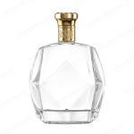 Customized Flat Glass Bottle 375ml 500ml 750ml 1000ml Whiskey Liquor Bottle for