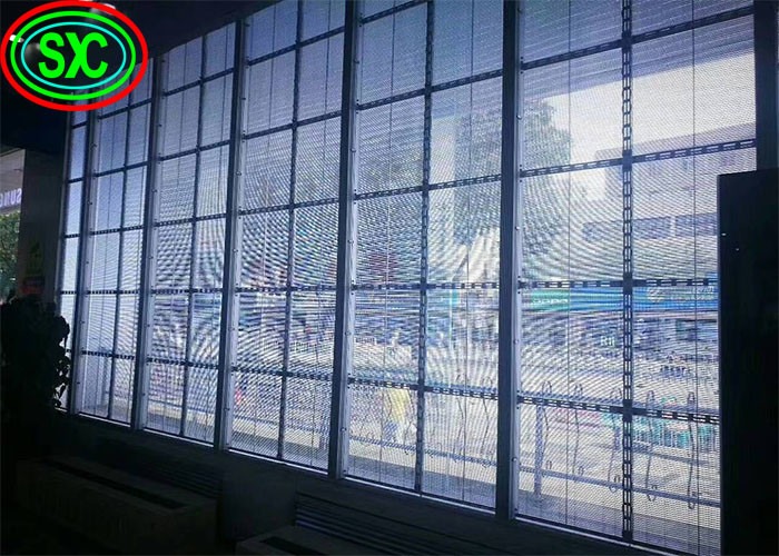 Plastic Material Ultra-Thin Full Color LED Screen Transparent Video Wall Equipped with SMD2121 LED Lamp