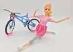 Fashion Doll Children's Play Toys with Bike and Helmet 11 Joints Movable Elbows