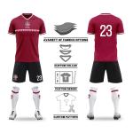 Breathable Custom Football Jerseys Soft Resist Moisture Wicking Red Football