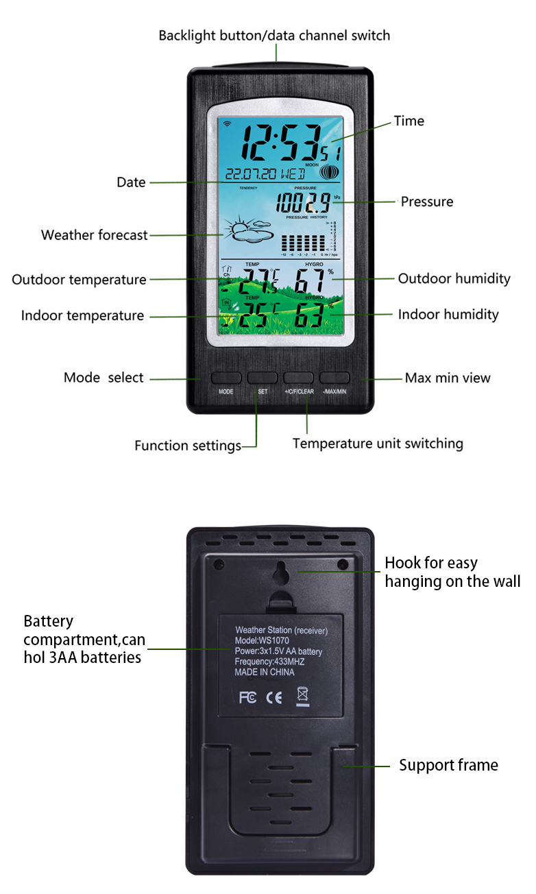 Outdoor Weather Station With Temperature And Humidity Sensor Direct Supply