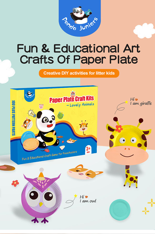 Creative DIY Animal Crafts Paper Plate Kit For Preschool 3-8 Years Kids 0