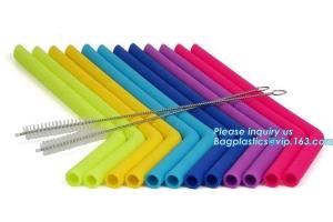 Quality Reusable Drinking Environmentally Friendly Dinnerware Wrapped Silicone Straws BPA Free wholesale