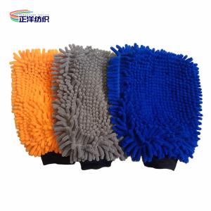 Quality 22x28cm 1500gsm High Density Polyester Microfiber Chenille Car Detailing Gloves wholesale