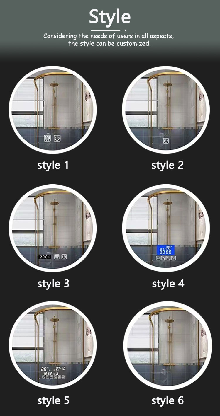 Large Sensor Switch LED Bathroom Mirror with Touch Screen and Fog-Free Design