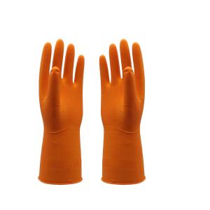 Quality Anti Oil Waterproof Flock Lined Rubber Gloves For Washing Dishes European Standards wholesale