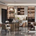 Smart Wood Lacquer Glossy Melamine Board Kitchen Cabinet Customized Italian