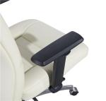 28KG Leather Office Swivel Chairs PU Armrest Convertible White Leather Executive