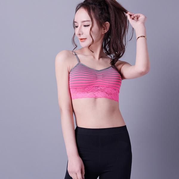 Young girl quality sports bra, Yuga design, stretch weave. XLBR037, pink sports