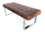 1.4 Meter Chrome Upholstered Dining Bench Plywood Material Tear Resistant