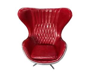 Quality Red Vintage Leather Egg Aviator Chair With Swivel Casters wholesale