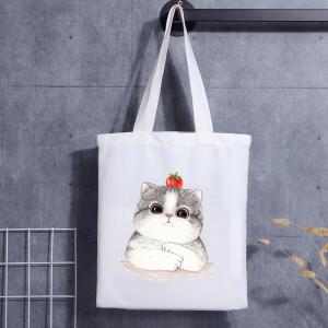 Quality Custom Dog Gift Bag Cat Face Blank Shoulder Canvas Tote Bag With Logo Handbag wholesale