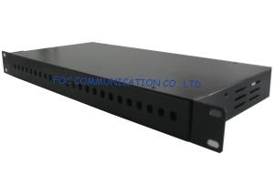 Quality ST 24Port Rack Mount Fiber Optic Patch Panel Dust Resistant Cold Steel Material wholesale