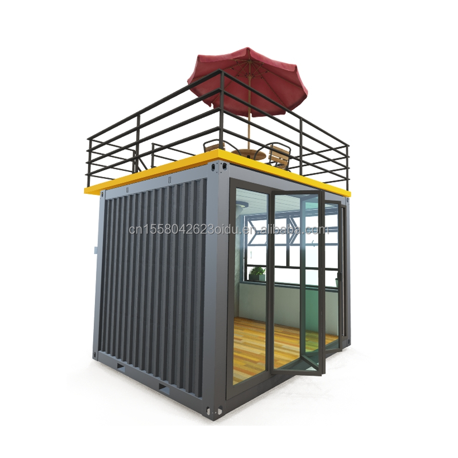 Wall 50/75/100mm Wave Sandwich Panel 20ft/40ft Prefabricated Mobile Bar Customizable 10 FT Modern Prefab Tiny Shop