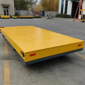 Quality Electric Flatbed Yellow Automatic Transfer Trolley / AGV Cart Transfer wholesale