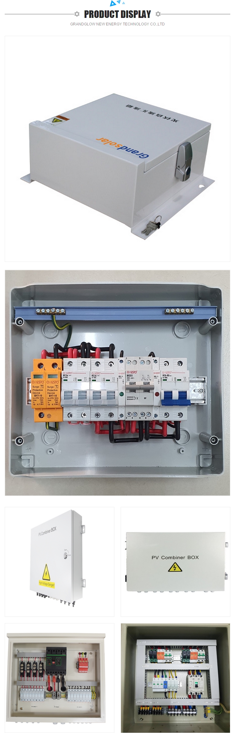 12 in 2out 1000vac Solar Junction Longmax Combiner Box for grounding protection