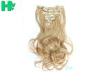 Blonde 16 Inches Synthetic Clip In Hair Extensions High Temperature Fiber