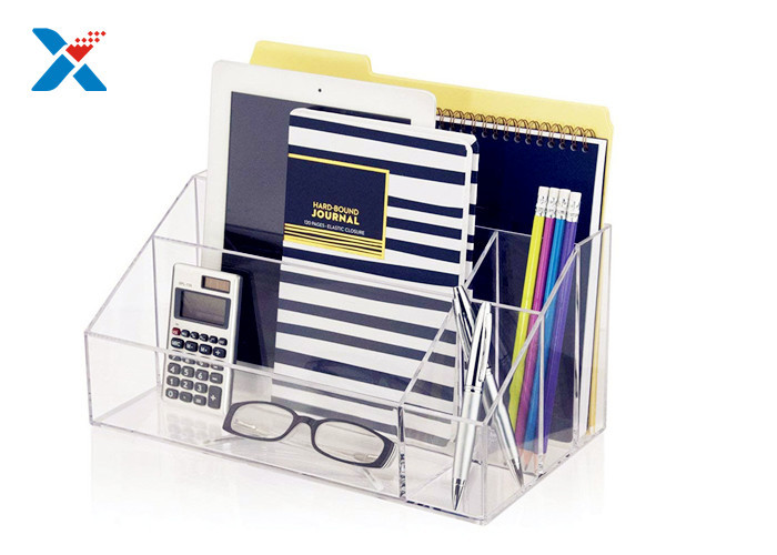 Clear Acrylic Desk Organizer / Office Desk Organizer With 12 1/2″ X 7″ X 6″