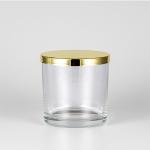 5oz-18oz Clear Glass Candle Empty Cylinder Vessel Containers With Metal Lid