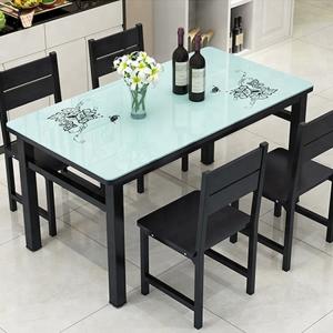 Quality Luxury Glass Top Dining Room Table , Rectangular Glass Dining Table 4 Seater wholesale