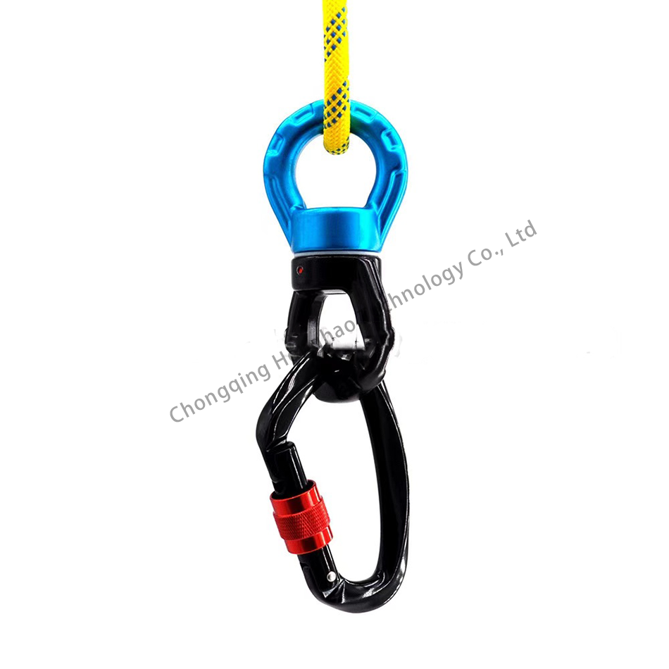 Outdoor Climbing Swivel Connector with Altitude Rotating Hook and Galvanized Finish