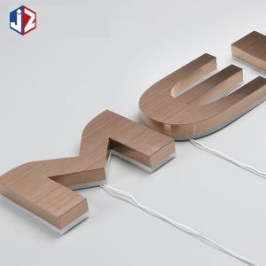 Quality AC 100V-240V Backlit Stainless Steel Letters 3D Illuminated Signage wholesale