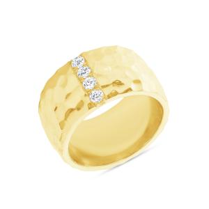 Quality Size 6 - Size 10 Mens Eternity Band 18K Gold Plated Brass Rings wholesale