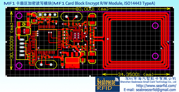 MF1 Card Block Encrypt Read/Write Module,ISO14443 TypeA