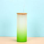 Customized Reusable Gradient Borosilicate Glass Water Bottle 16 Oz Glass Coffee