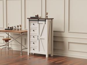 Quality White Multifunctional Living Room Storage Cabinet with 5 Drawers and 1 Door wholesale