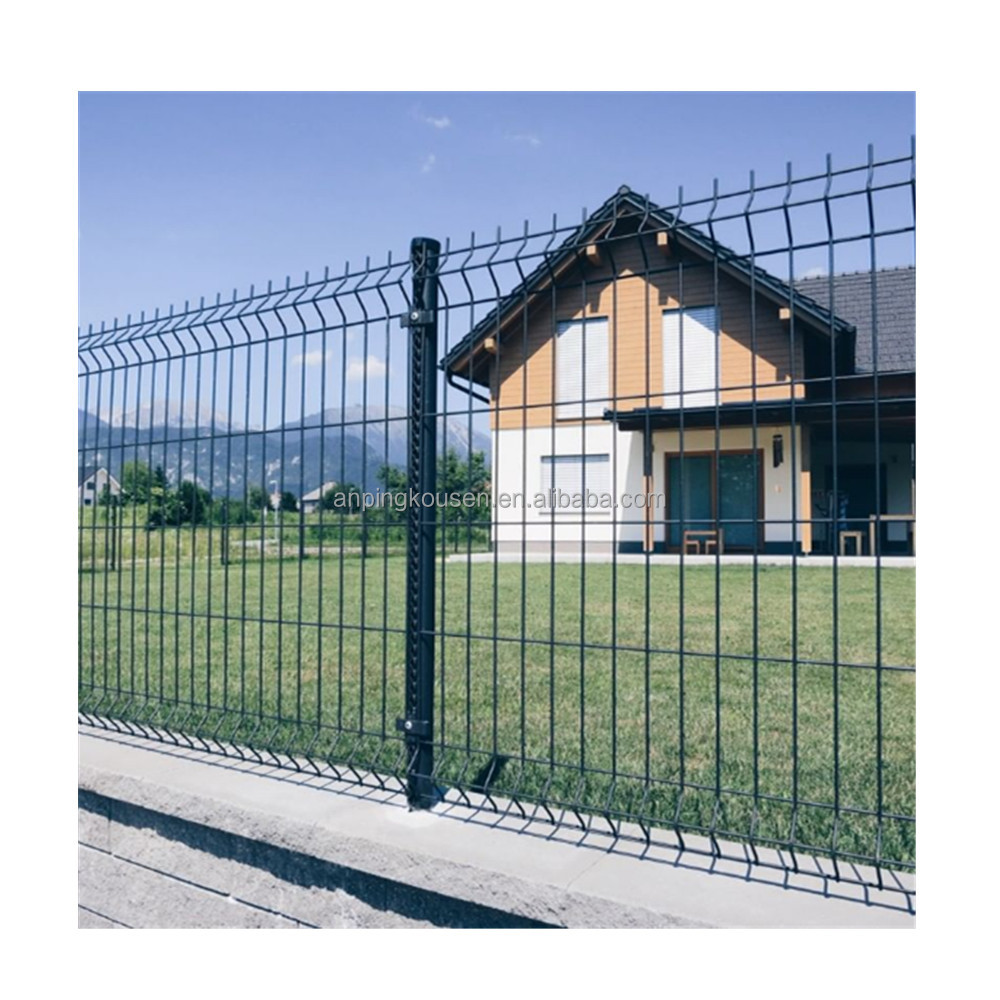 Garden Security 3D Curved Iron Wire Mesh Fence with Easy Installation and Peach Shape Post
