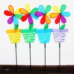 Quality Spring seasonal windmill yard stake flower vase wholesale