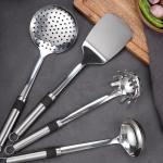 High grade Custom 6PCS set Kitchen tool with tray Stainless steel ladle turner
