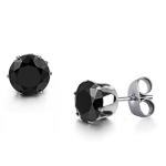 Wholesale Stainless Steel Round Clear Cubic Zirconia Stud Earrings Women