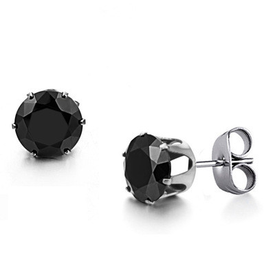 Wholesale Stainless Steel Round Clear Cubic Zirconia Stud Earrings Women