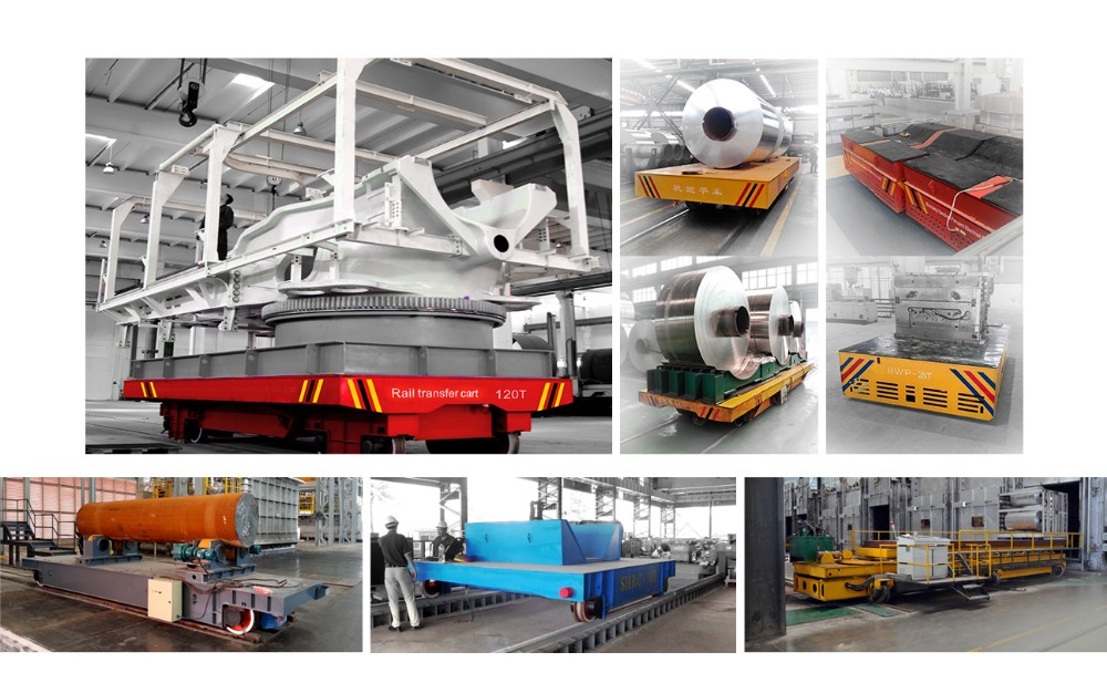 Flange Wheels Automatic Rail Trolley Pallet Handling Transfer Car for Shuttle