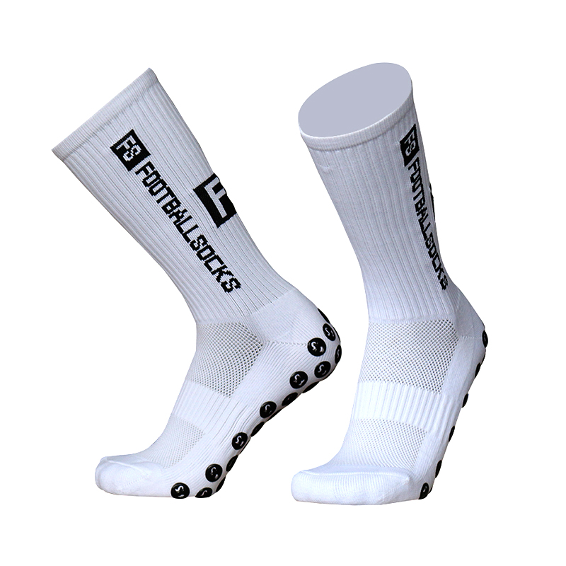 Medium Thickness Anti Slip Rugby Socks With Round Silicone Suction Cup Grip