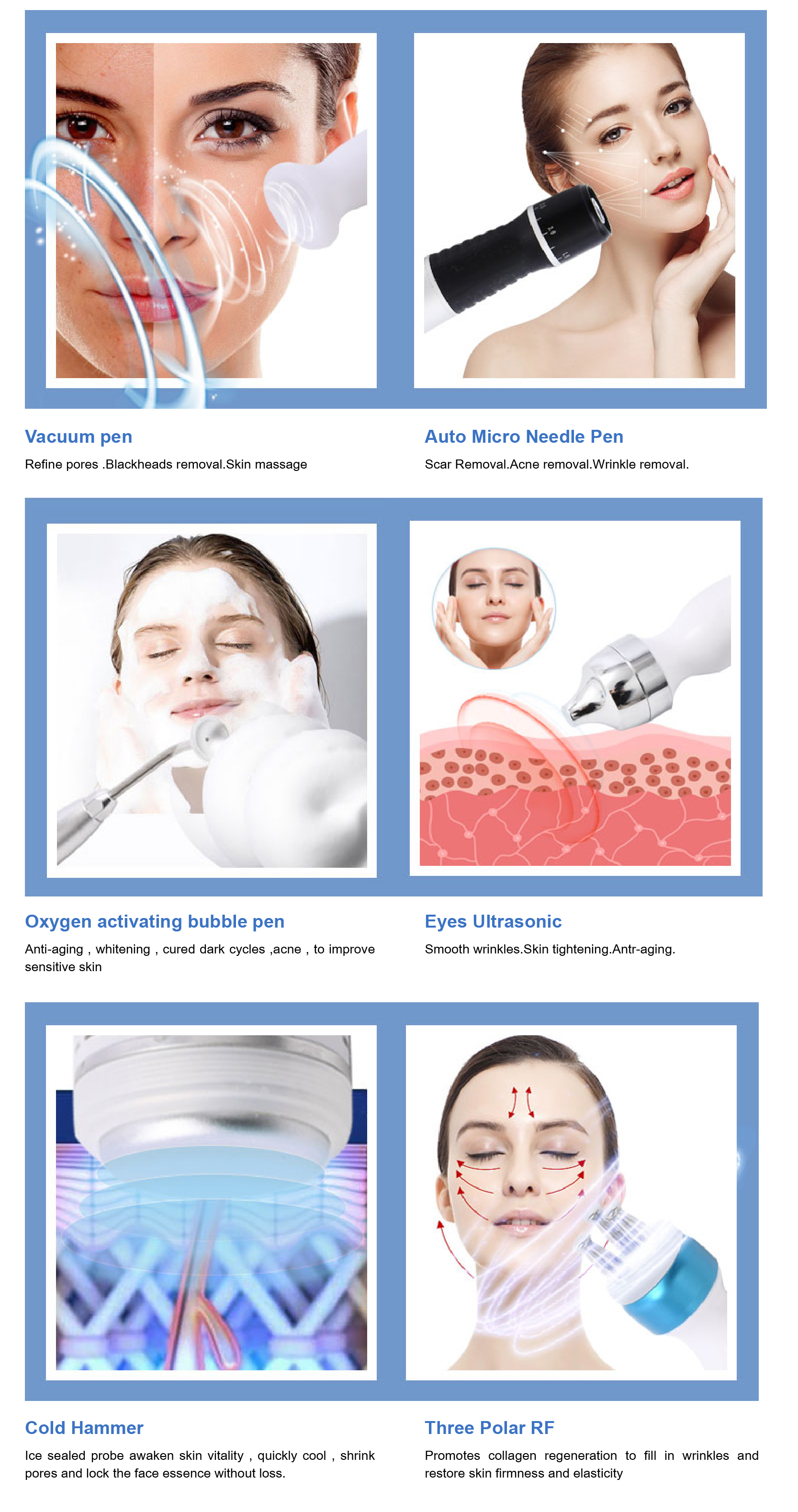 5Mhz RF Frequency Skin Lifting Oxygen Injection Hydra Microdermabrasion Beauty Machine